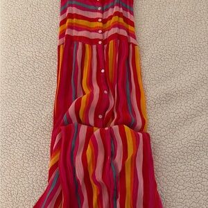 Vero Moda Pink and Orange Striped Dress